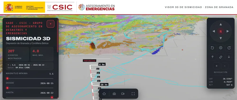 visor CSIC seísmos